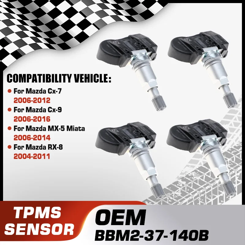 

1/4Pcs TPMS Tire Pressure Sensor Monitoring System For Mazda Cx-7 Mazda Cx-9 Mazda MX-5 Miata Mazda RX-8 BBM2-37-140B 315 MHz