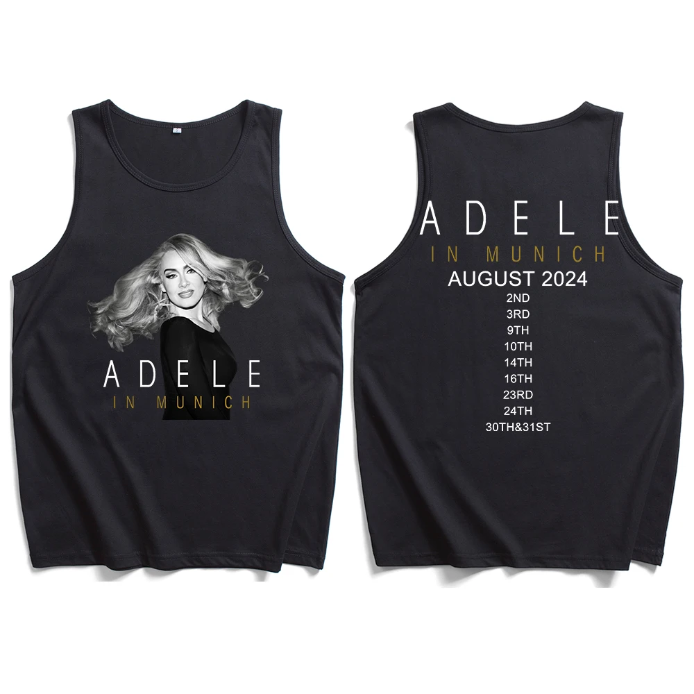 Adele In Munich Tour 2024 August Tank Man Woman Crew neck Sleeveless Summer T-shirts