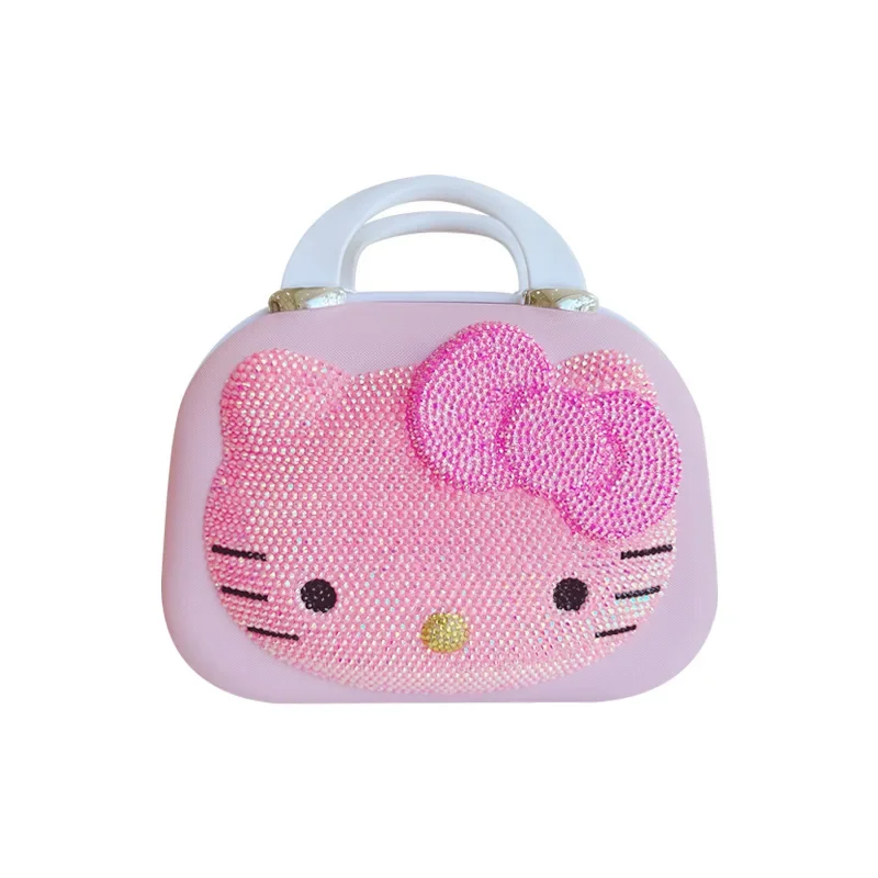 Hello kitty Drill Handbag 12 Inch Cosmetic Case Short Travel Case For Women Girls Gift Box Holiday Souvenir Estuches Escolares