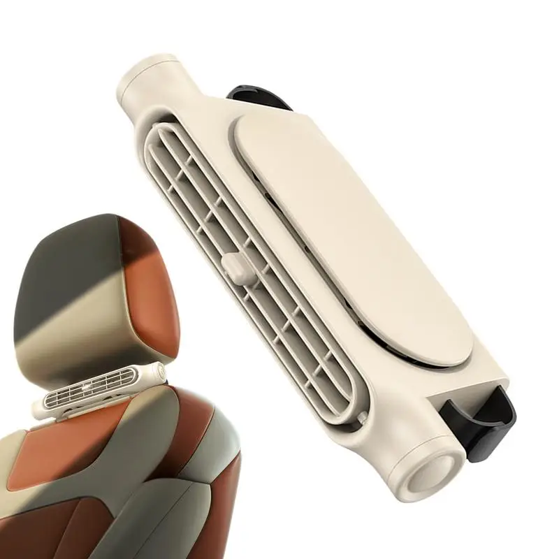 Portable Car Seat Fan Car Headrest Fan Angle Adjustable Ventilation Cooler with 3000mAh Rechargeable Battery Car Cooling Fan