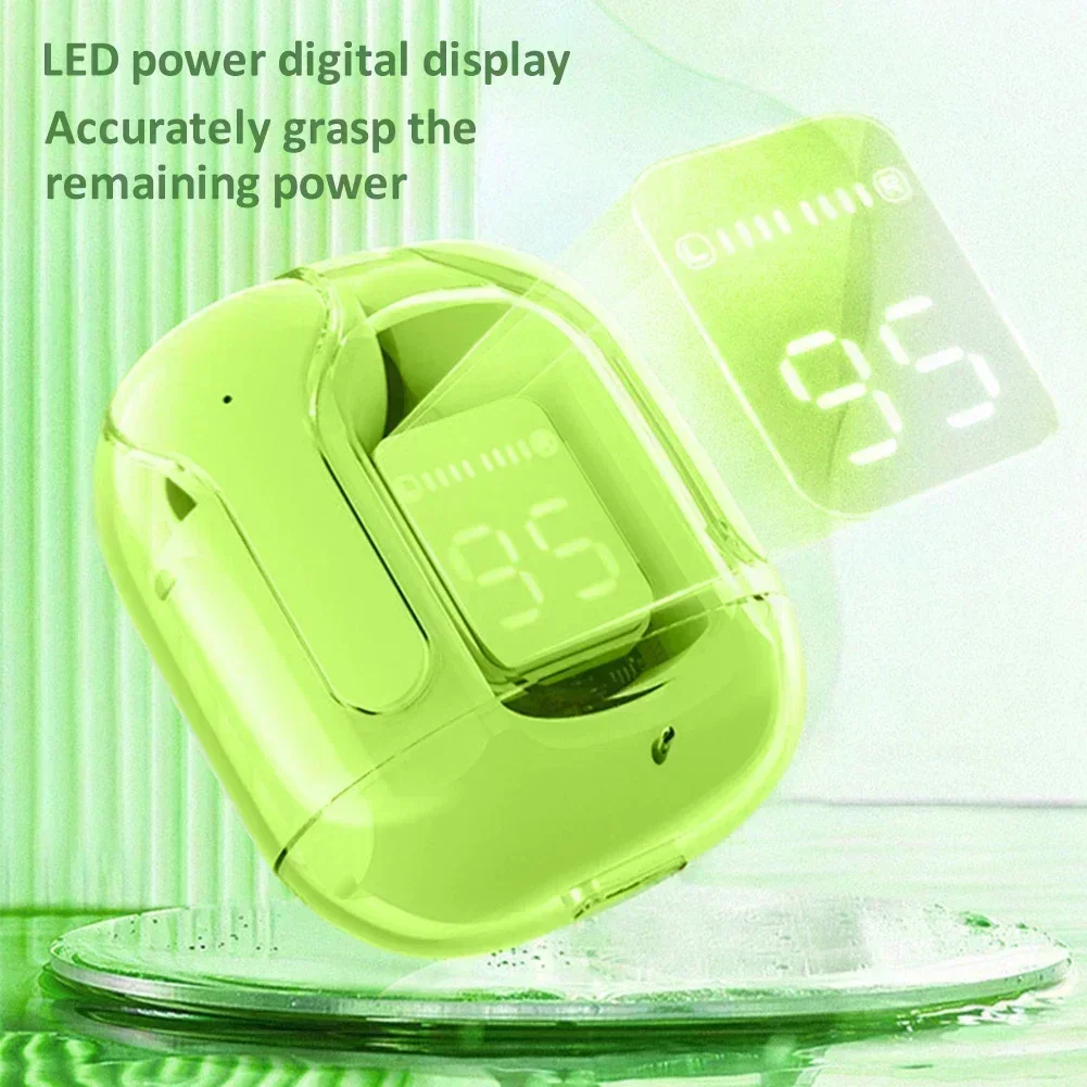 T2 سماعات أذن لاسلكية صغيرة LED شاشة ديجيتال الطاقة TWS سماعة رأس لاسلكية صوت ستيريو سماعات بلوتوث 5.3 لشاومي هواوي