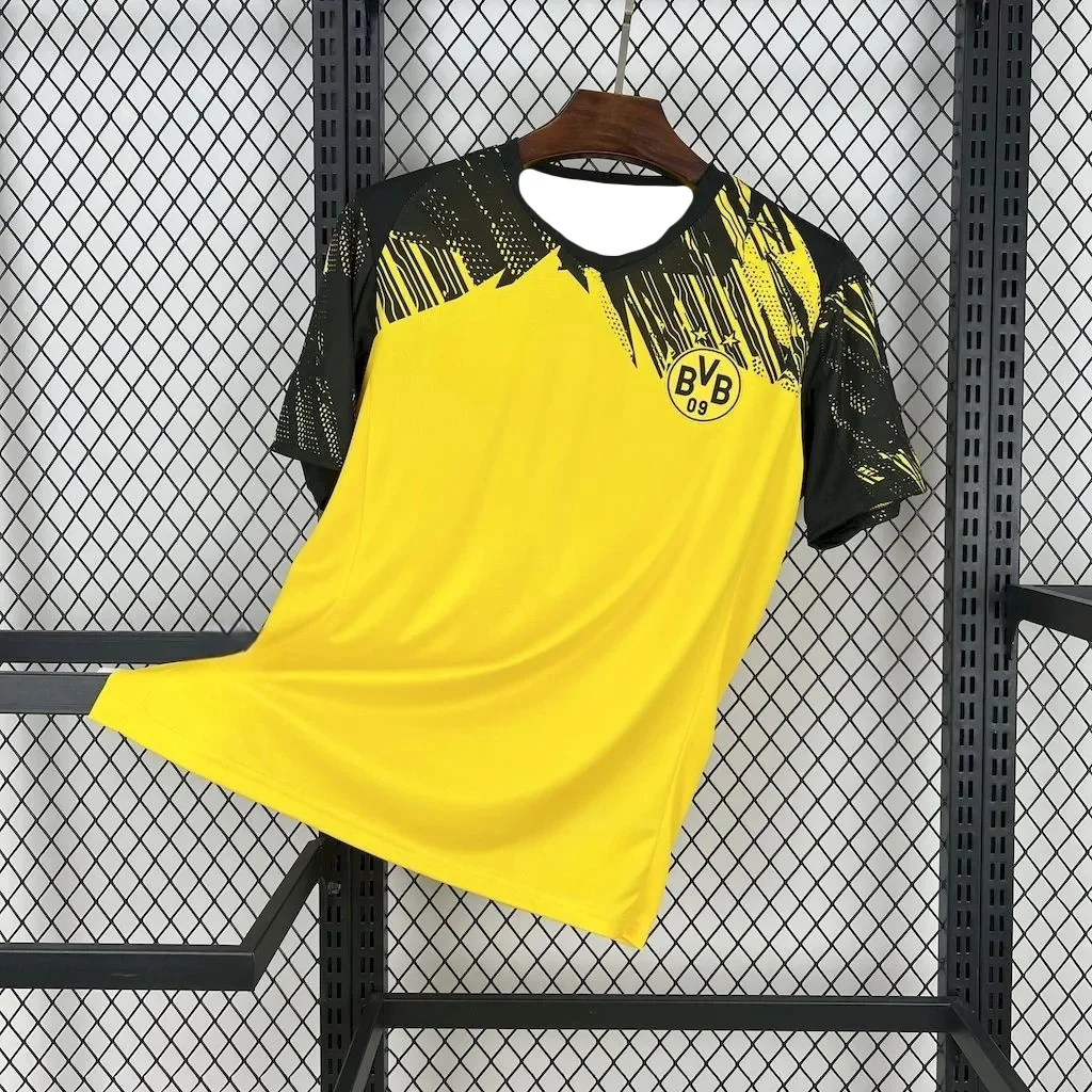 25-26 Dortmund Heimfans 3D-gedruckter Kurzarm-Sportfußball, geeignet für Männer und Frauen