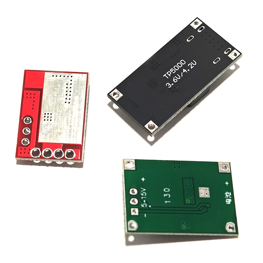 3 piezas TP5100 TP5000 4.2V 3.6V Placa de carga de batería de litio Módulo cargador Batería LiPo Li-ion de fosfato de hierro Indicador LED