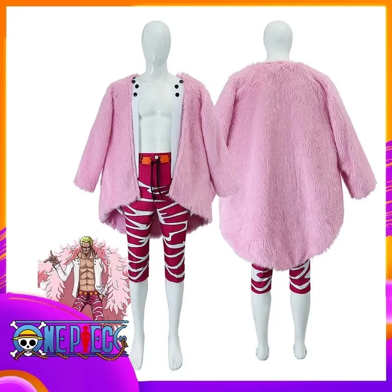 Anime One Piece Donquixote Doflamingo Costumes Cosplay Oka Shichibukai Halloween Comic-Con Party Carnival Props Clothes Gift