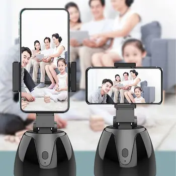 자동 스마트 촬영 셀카봉, 360 도 회전 휴대폰 거치대 얼굴 추적 카메라 삼각대 헤드, 라이브 브이로그 비디오 녹화 