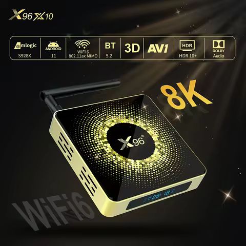 X96 X10 Amlogic S928X 4GB+32GB/8GB+128GB Android 11 2.4G&amp; 5.8G Dual WIFI BT 5.2 8K TV box