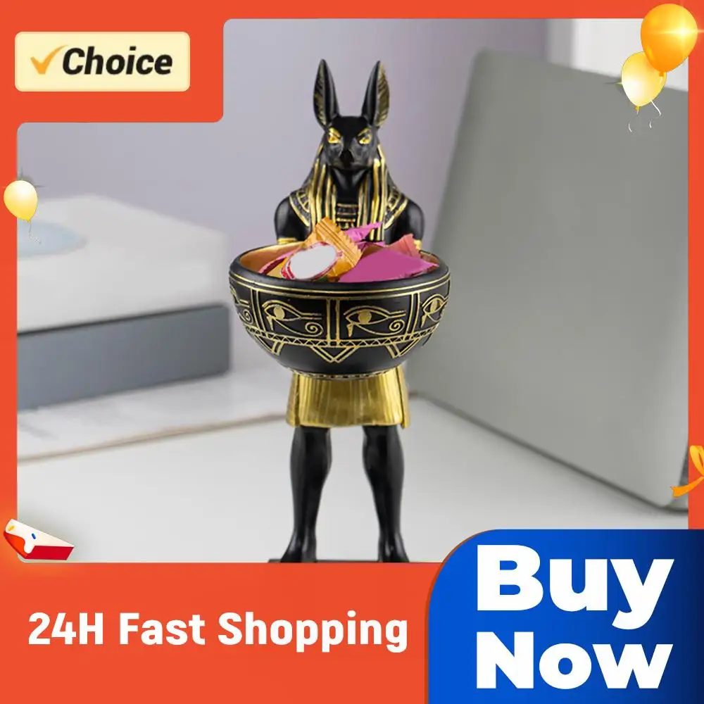 

Статуэтка бога Анубиса из смолы, 25 см, с чашей для ключей/украшений, подарок для любителей мифологии и истории