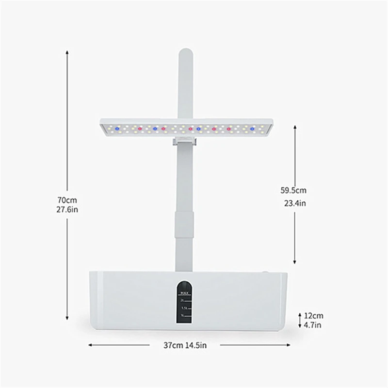 Smart Hydroponics Growing System Automatic Timing Indoor Garden Kit 9 Pods Height Adjustable 15W LED Grow Lights 2L Water Tank