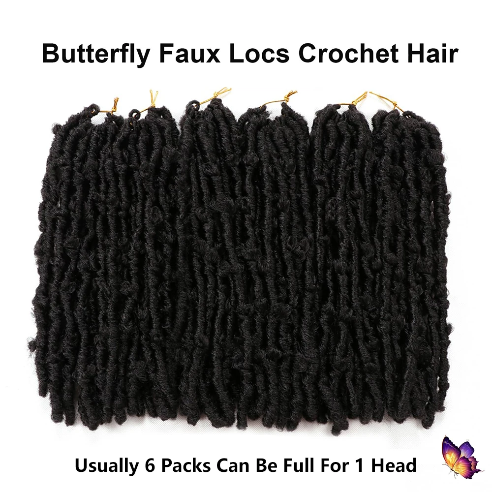 Butterfly Locs Crochet Hair 6 Packs Long Natural Distressed Locs Crochet Hair 22 In Synthetic Soft Faux Locs Pre Looped