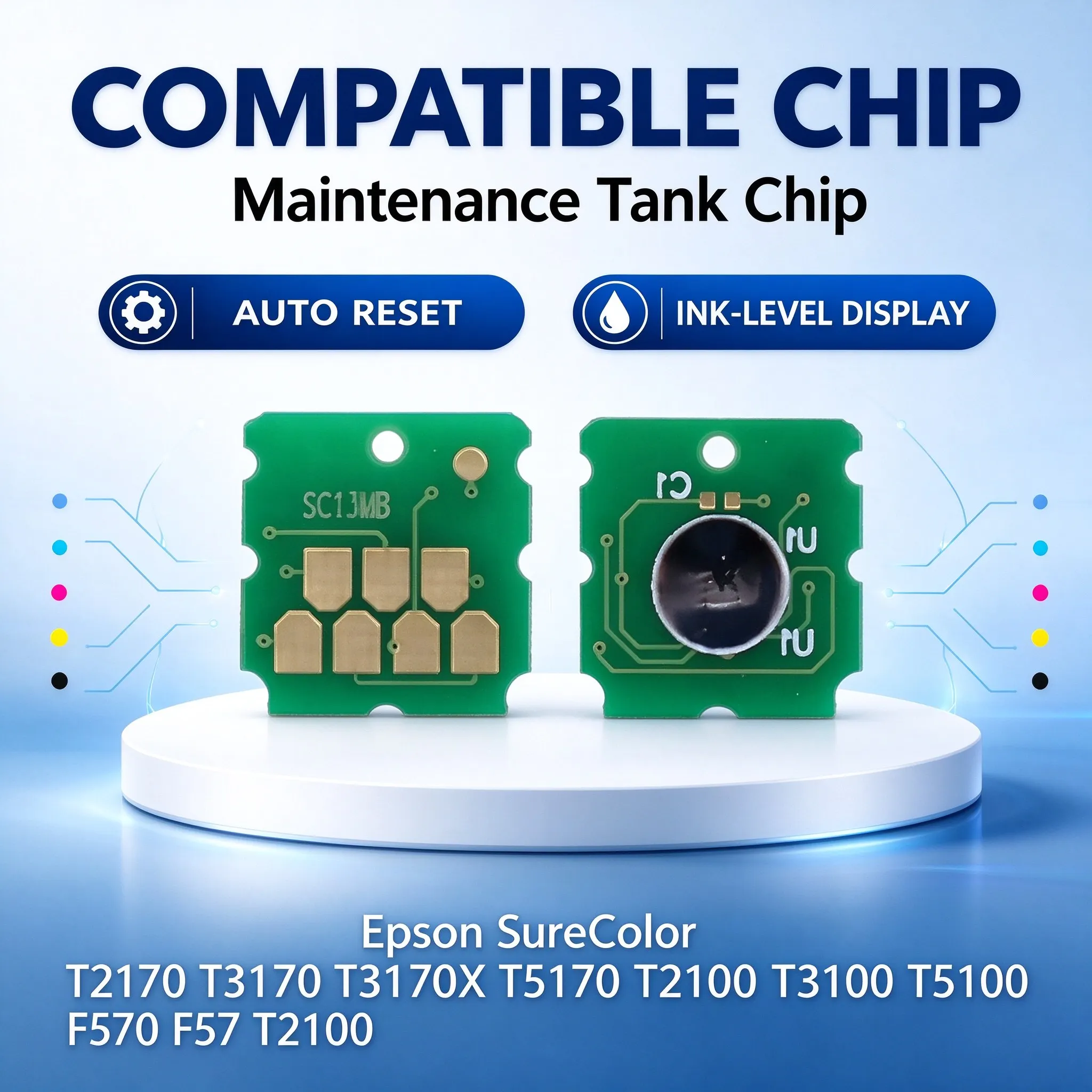 C13S210057 S210057 Maintenance Tank Chip For Epson T3170 F500 F530 F531 F551 F560 F570 T2100 T2170 T3100 T5170 Printer