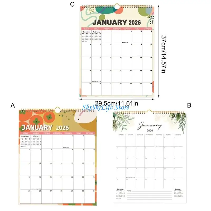 Image 7: Calendrier E65E 2026, planificateur mensuel janvier à décembre pour planification