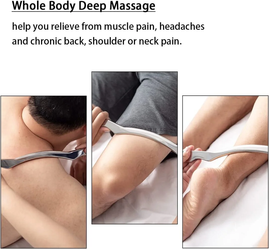 Stainless Steel Scraping Massage Tool Gua Sha Stick for Body Muscles Soft Tissue Anti-cellulite Lymphatic Drainag Massage Relax