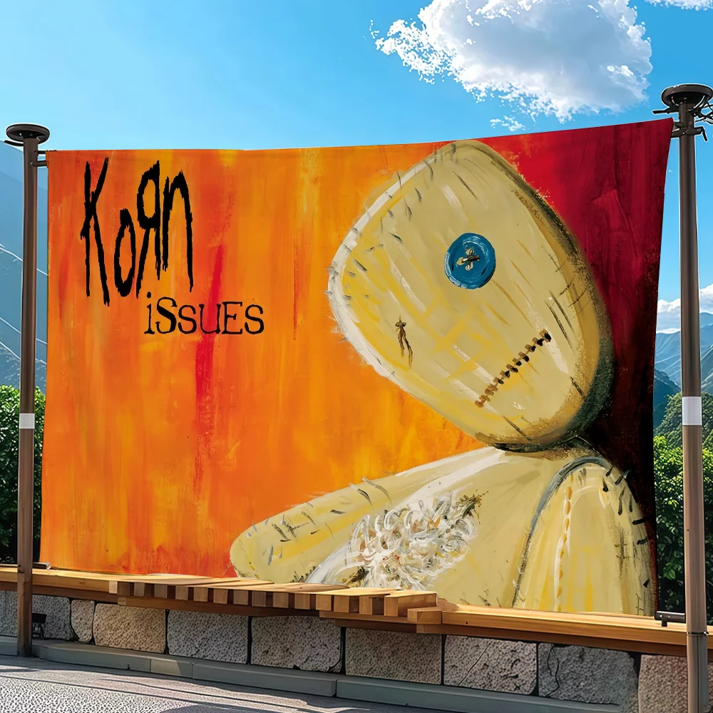 Hot Metal Rock Band K-Korn flag Advertising Banner for Camping Decoration Outdoor & Garage Wall Hanging Decorations