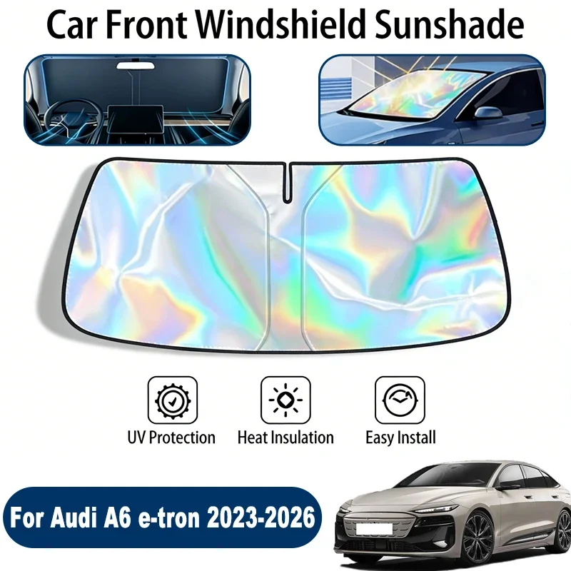 Pare-soleil pliable pour pare-brise Audi A6 e-tron 2023-2026, protection solaire réfléchissante UV pour fenêtre avant, accessoires