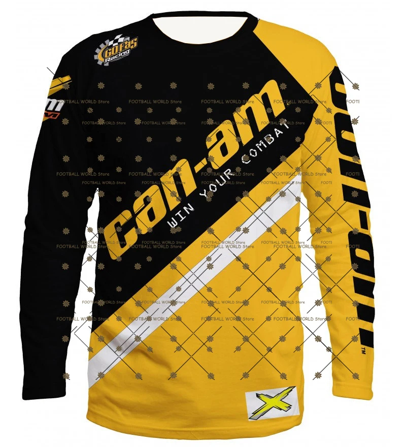 

Новая европейская и американская футболка с длинными рукавами и круглым вырезом для гонок на мотоциклах для мужчин и женщин, модная спортивная рубашка Can Am Team