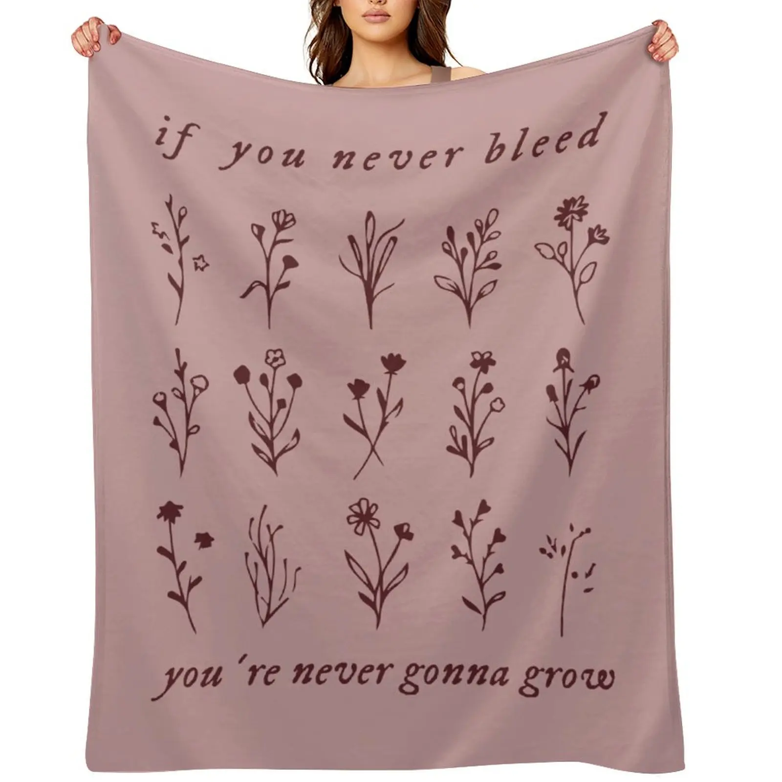 

if you never bleed you're never gonna grow Throw Blanket Luxury Brand Giant Sofa Hairy Blankets