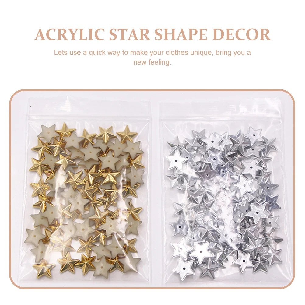 

200 Pcs Five-Pointed Star Ornament Accessories Acryl Stern Christmas Decorations Sterne Verzierung Rhinestones