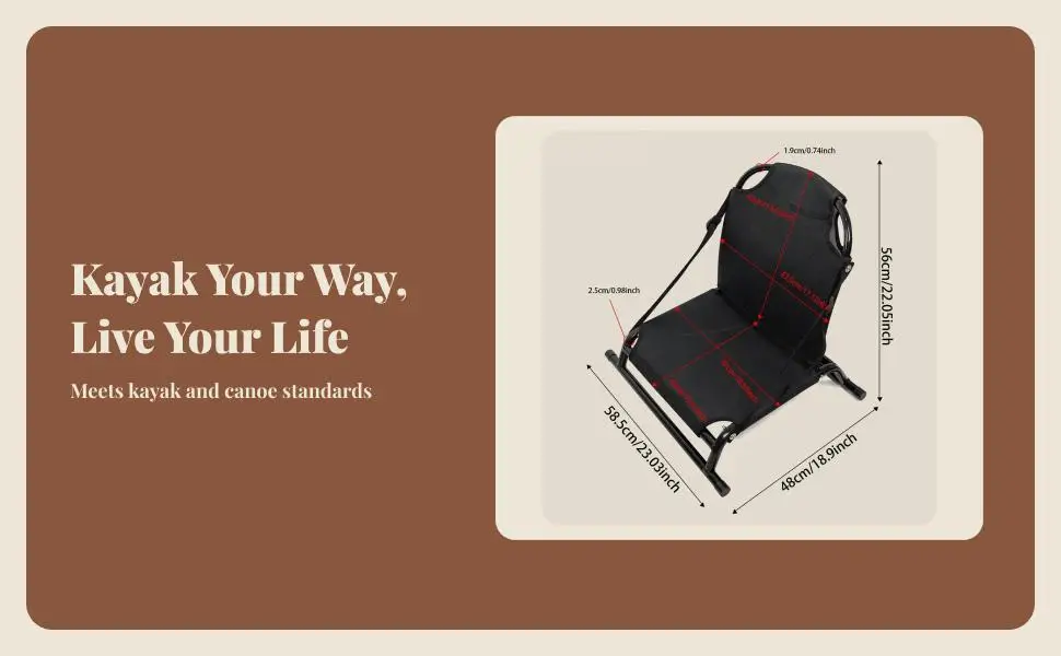 كرسي قارب محمول قابل للطي ومضاد للانزلاق مع مسند ظهر ومقعد زورق مدمج لاستخدام ملحقات قوارب الكاياك #6