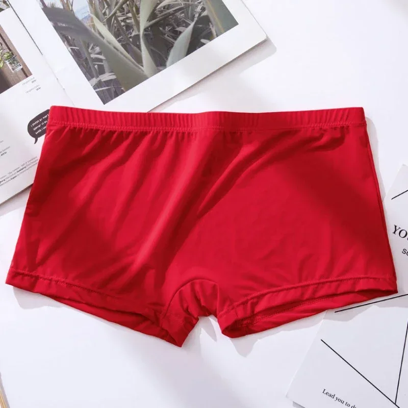 Men Boxer Ice Silk Breathable Panties Seamless Underwear Ultra-Thin Bikini Slip Homme High Elastic Underpants Skinny Cuecas