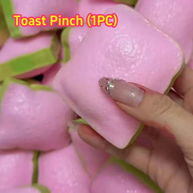Crunch Squishy Toast Slow Rise Squishy Squeeze Round Blocks Crunchy Filled ASMR Anti Stress Release Hand Relax Gift Toy