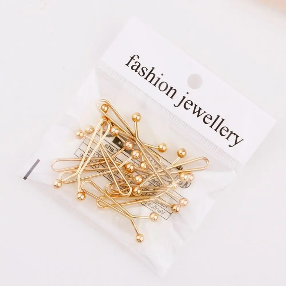 

12pcs/lot Alloy U Scarf Clips Electroplating Shawl Scarf Clips Multicolor Hijab Clips Round Ball Safey Brooch Pins Women