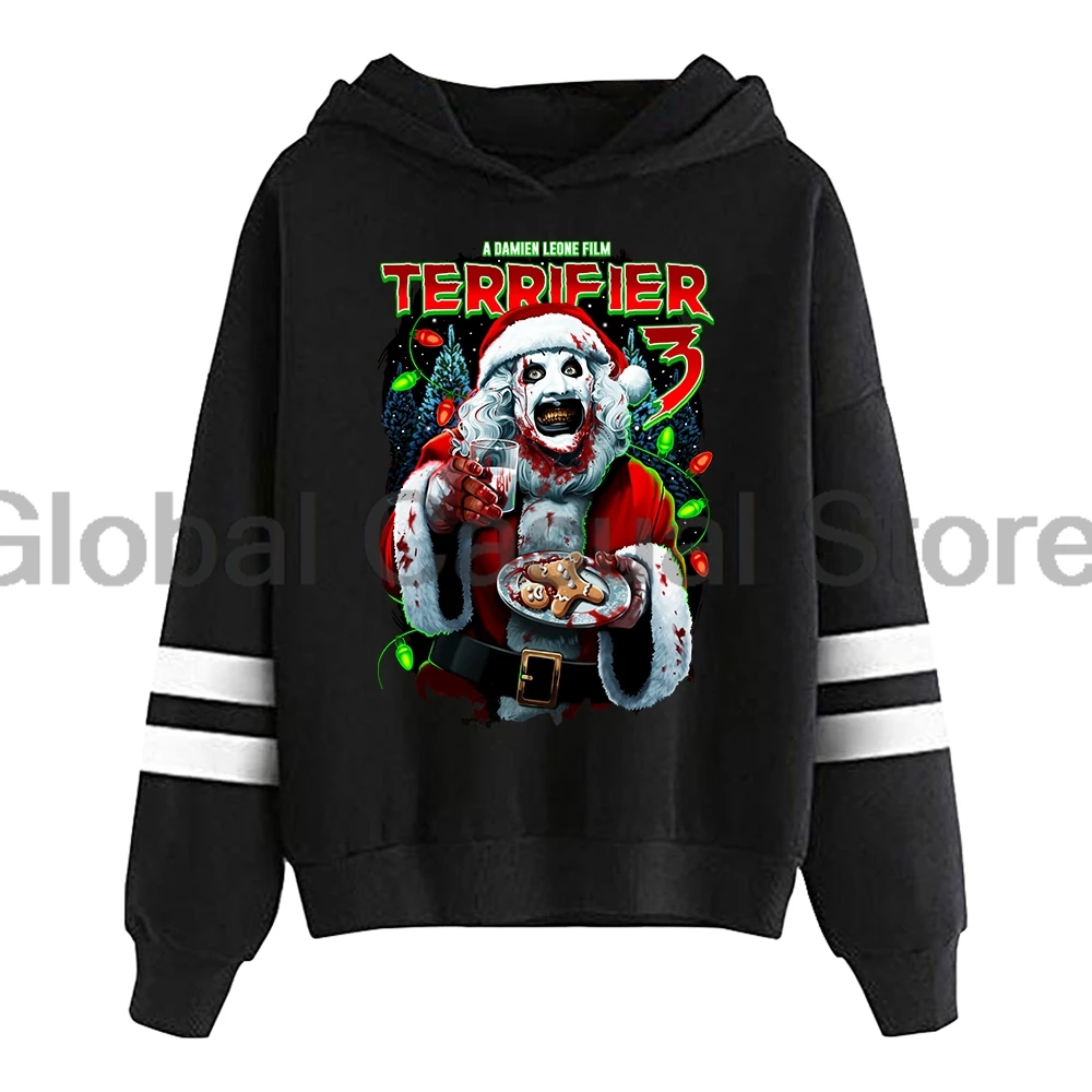 Terrifier 3 Milk and Carnage Hoodie Christmas Merch Pocketless Parallel Bars Sleeve Streetwear Women Men Hooded Sweatshirt