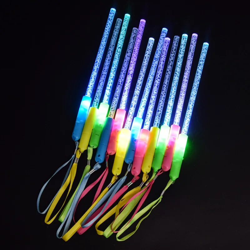 

10pcs LED Glowing Colorful Flashing Transparent Sticks Cheer Wands Light Up Wands With Lanyards For Music Concert Party