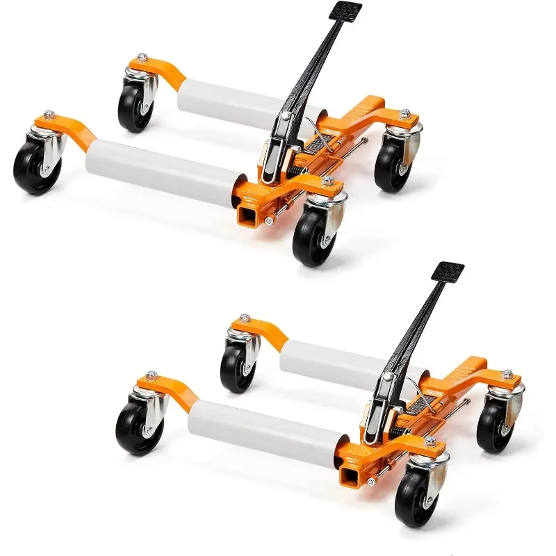 خصم عجلة السيارة دوللي جاك مجموعة من 2، زلاجات سيارة ميكانيكية 1500 رطل، مقبس تحديد موضع السيارة عجلة 12 بوصة، بكرات شديدة التحمل