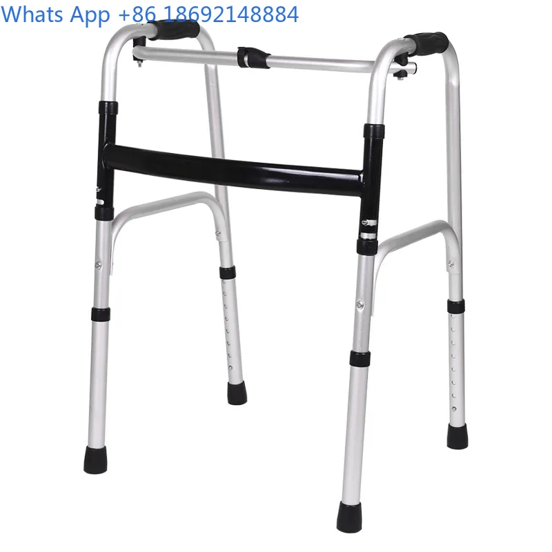Aluminum Alloy Single Bend Walker with Wheels for Elderly and Disabled Mobility Support