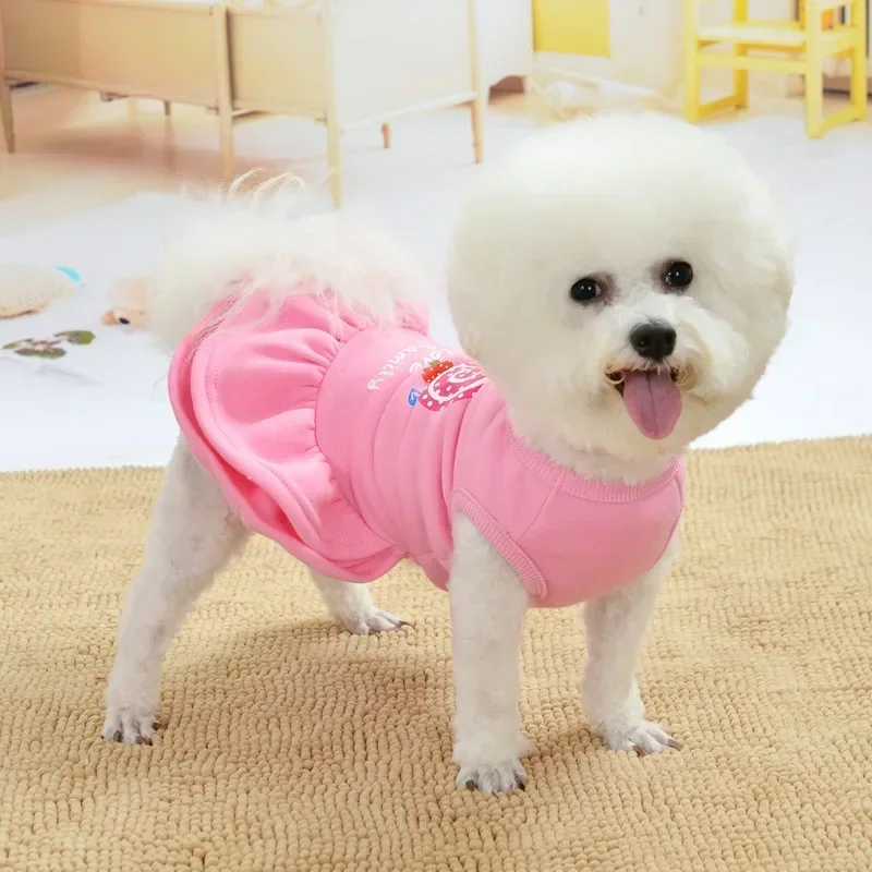 New Dog Dress Princess Teddy Dress Autumn Winter Puppy Dog Cat Pet Clothing Pomeranian Puppy Clothes