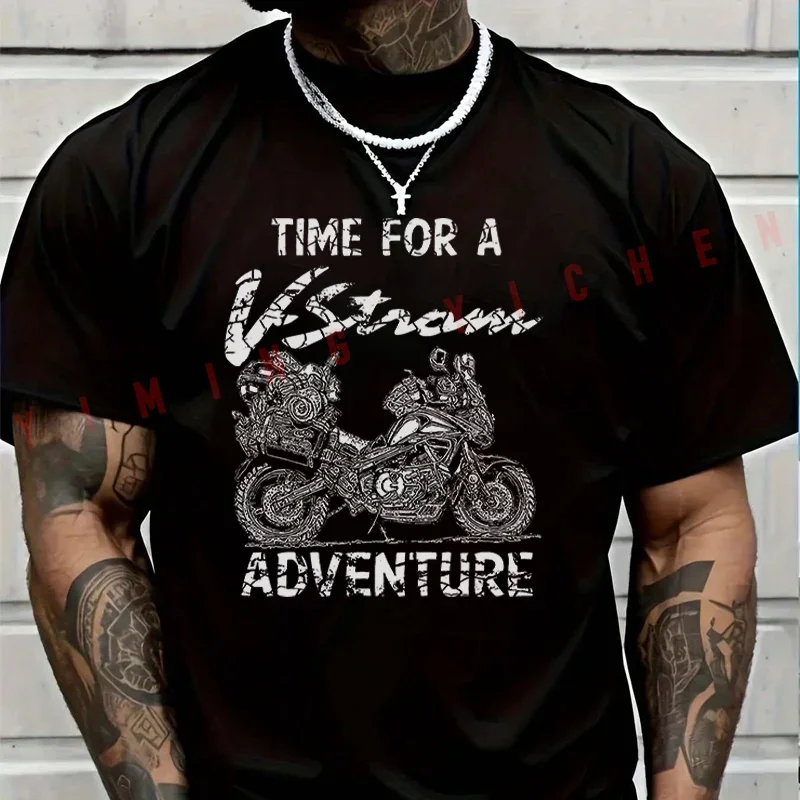 

Suz Dl1000 Dl 650 V Strom Vstrom Adventure Motorcycle Motorrad T-shirt Moto Men Summer Short Sleeve Casual O-neck Tops