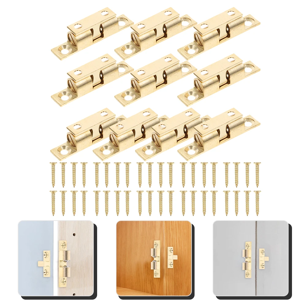 

10pcs Brass Ball Catch 50Mm Cabinet Door Latch Corrosion Resistant Adjustable Angle Hardware Replacement Ball Roller Tension