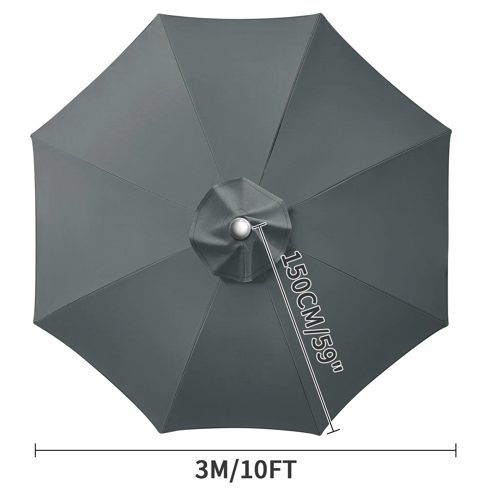 Waterdichte vervangende parapluhoes 2/3M Patio Parasol Cover UV-Anti Canopy Cover Vervanging Parasol Cover voor balkontuin