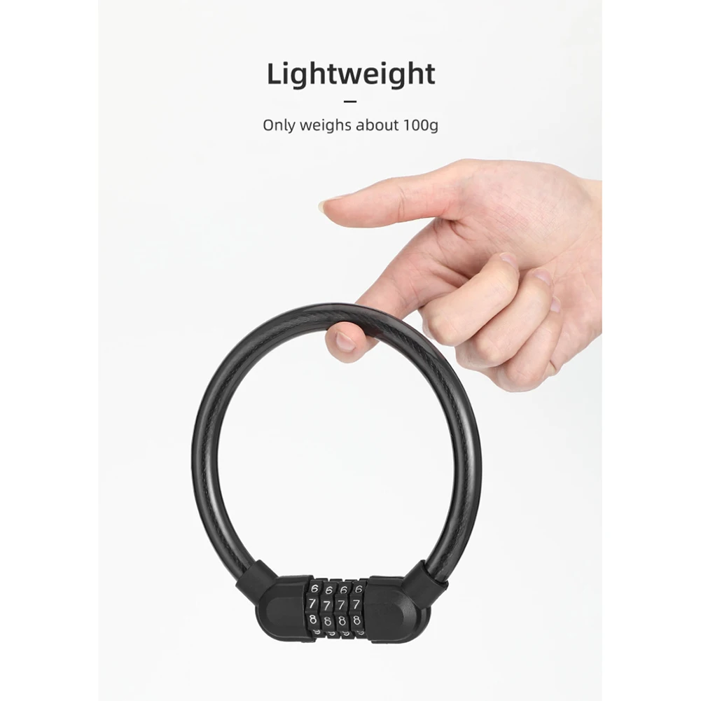 Bicycle  Lock Portable Four-digit Combination Ring Lock Light Smart Small Oval Ring Anti-theft Lock