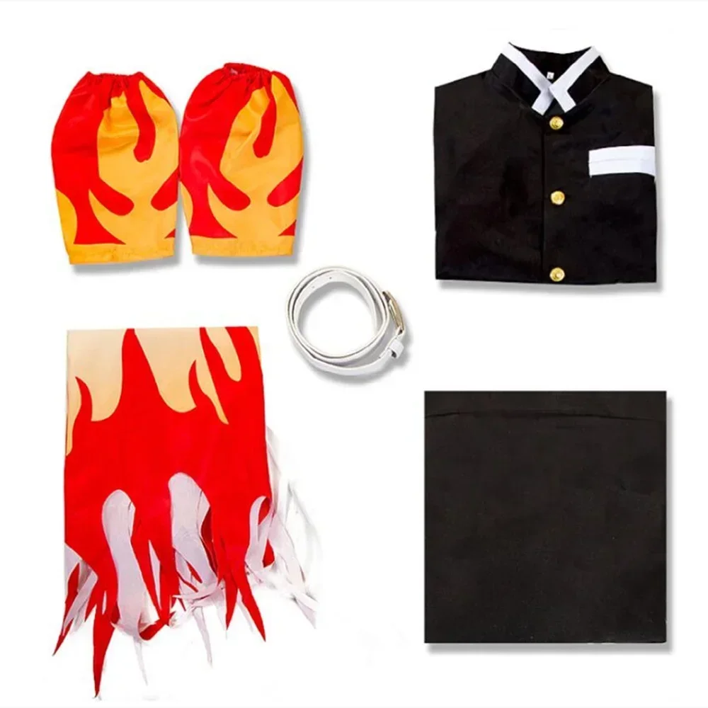 Anime Rengoku Kyojuro Cosplay Costumes Train Mugen No Yaiba Robe Suits For Adult Kids Wigs Cos Outfit Party view 5