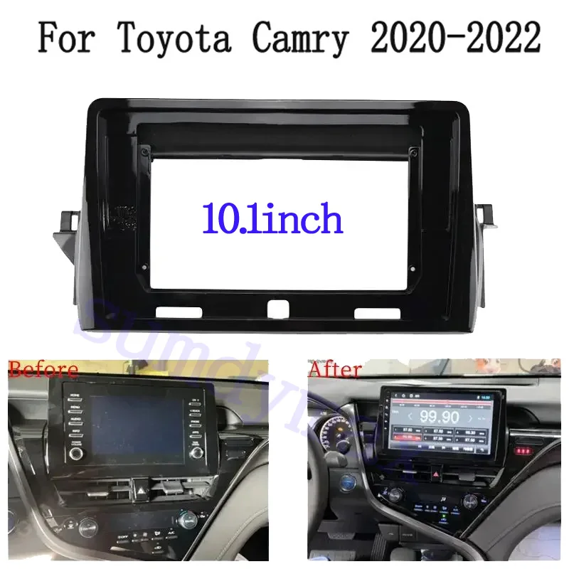 

Рамка для автомобильного dvd gps навигатора 10,1 дюйма 2 din для Toyota Camry 2021 2022 2023 Android радио большой экран комплект Dask рамка