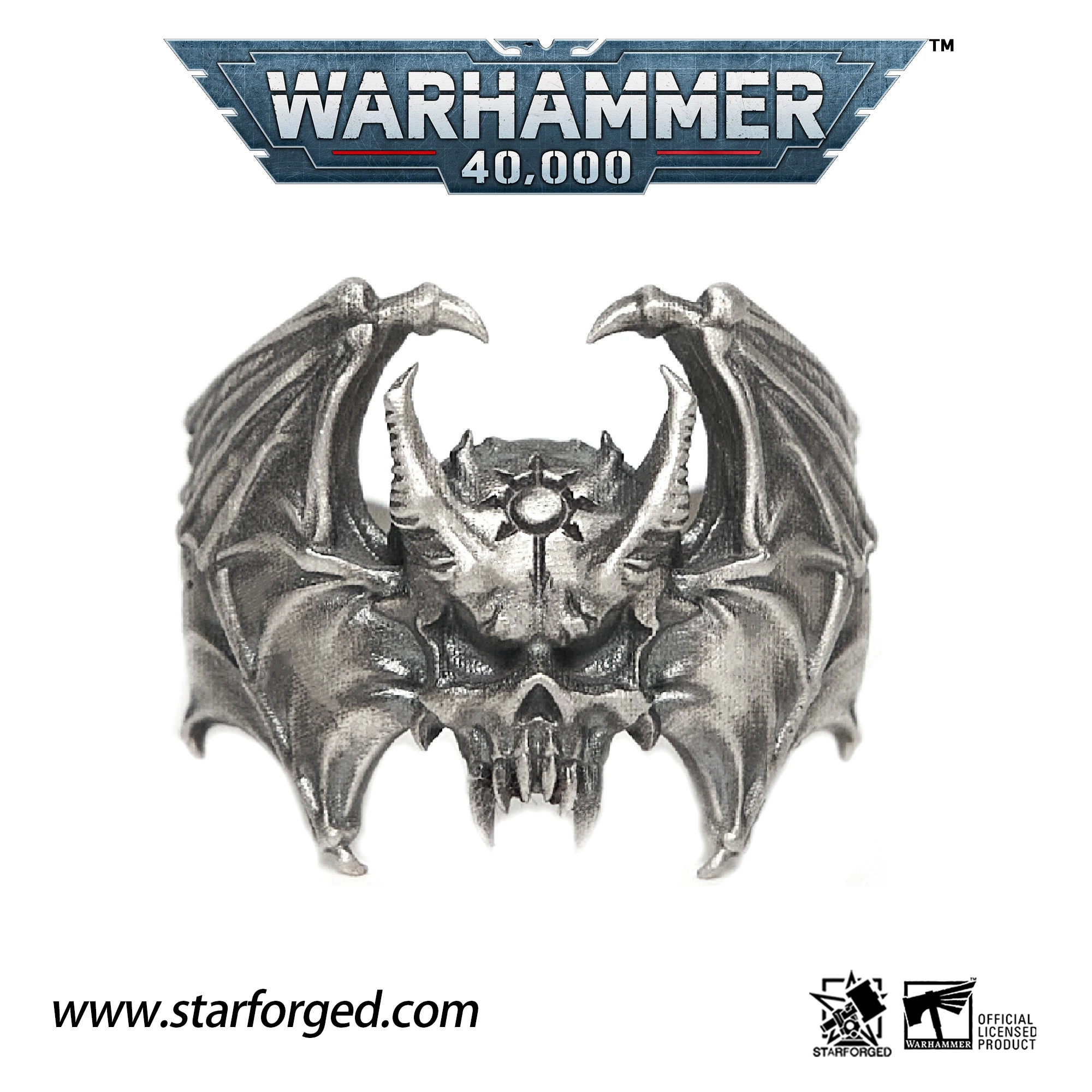 Warhammer 40K Night Lords Wings of Nostramo Konrad Curze Ring By Starforged Christmas Gift