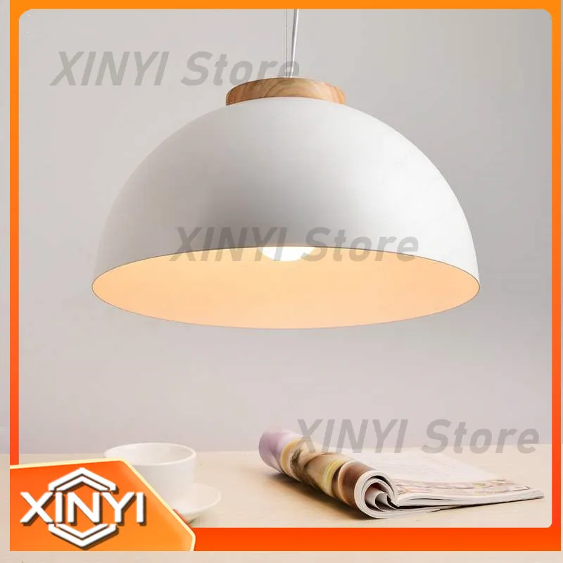 Modern Single Head Hanging Light Fixture for Nordic Restaurant Hotel Milk Tea Shop Decor with Solid Wood Design