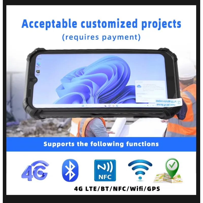 2024 4G Lte GPS الصناعية Ip65 مقاوم للماء الهاتف الذكي يده وعرة المساعد الشخصي الرقمي لنظام التشغيل Windows 11 Os Win11 وعرة المساعد الشخصي الرقمي محطة محمولة