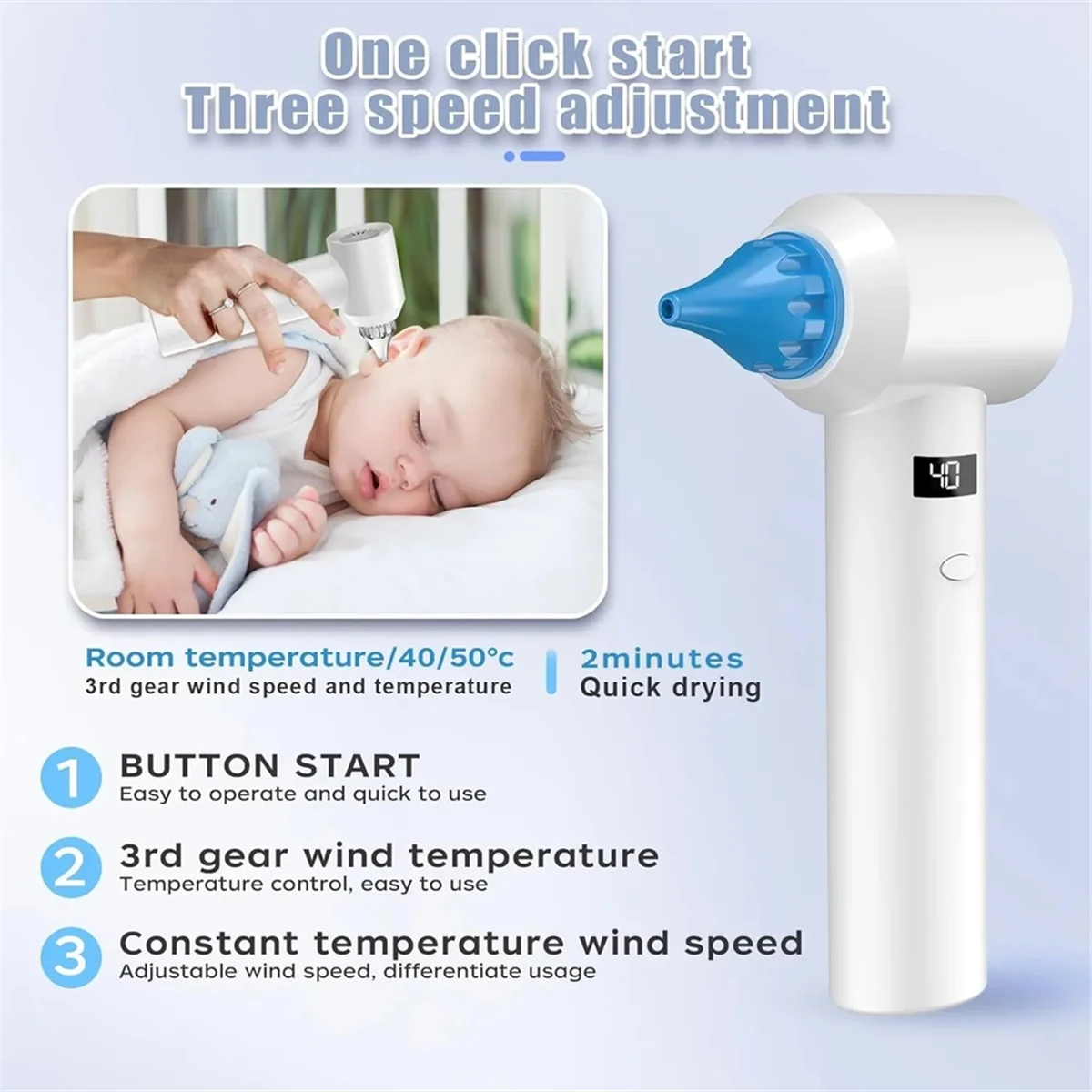 البيع بالتجزئة! مجفف أذن ذكي جديد للسباحة ومدخل مياه الاستحمام، مجفف أذن كهربائي دافئ بالهواء، يمنع قناة الأذن والبكتيريا