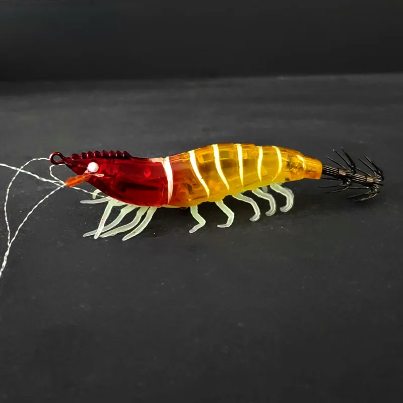 Ackibbik 1 قطعة محاكاة الروبيان الصيد إغراء توهج الروبيان الجمبري إغراء المياه المالحة الحبار الصيد اكسسوارات الروبيان إغراء