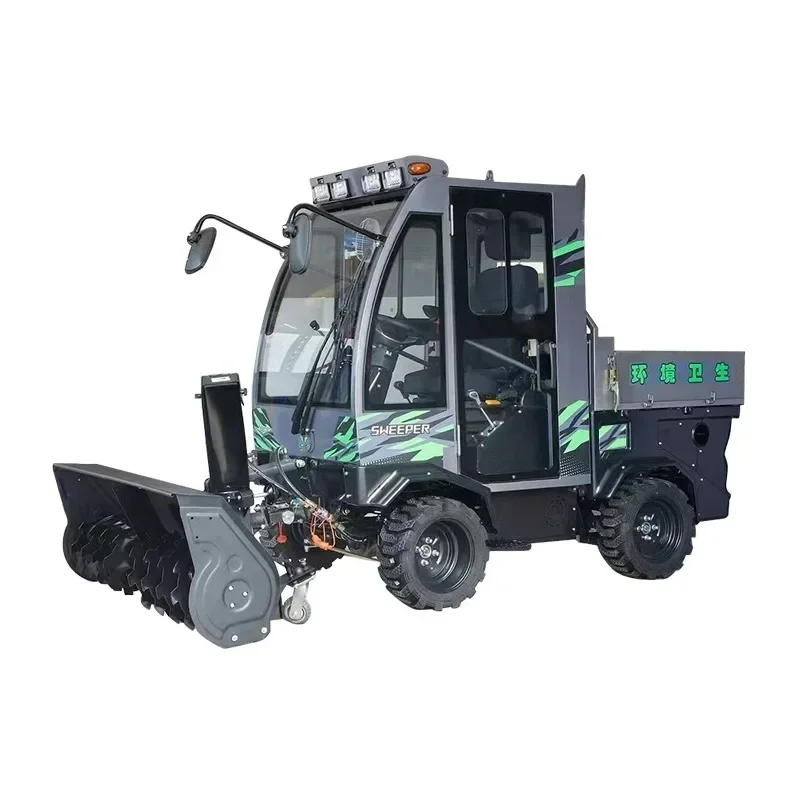 YG Heavy Duty Snow Sweeper Gasoline Snow Plow 1200mm for Compact Tractor Small Snowplow Driving Snow Machine