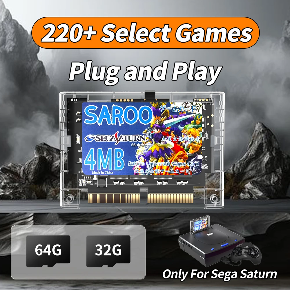 Saroo HDLoader for Sega Saturn Game Console with 220+ Select Games Latest Firmware support SD/TF Card Plug&Play Brand New Chips