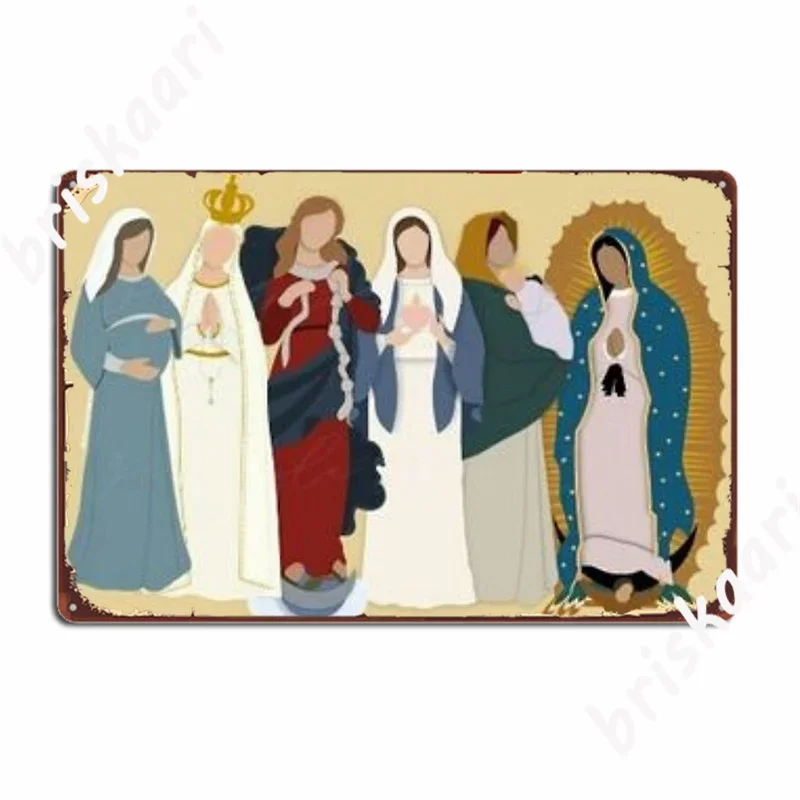 Virgem maria de fátima concepcção imaculada nossa senhora de guadalupe virgem maria de lourdes sinal de metal impressão da sala de estar