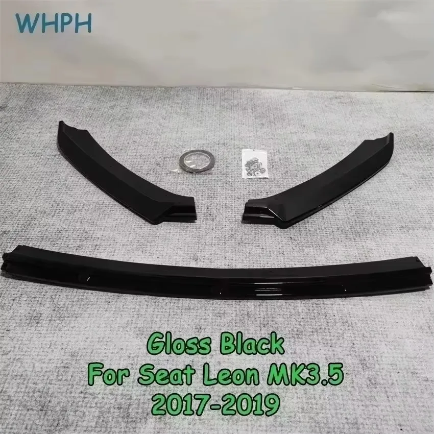 Gloss Black Voorbumper Lip Spoiler Voor Seat Leon MK3 MK3.5 2012-2019 ABS Spoiler Lip Diffuser Cover Tuning aangepaste Accessoires