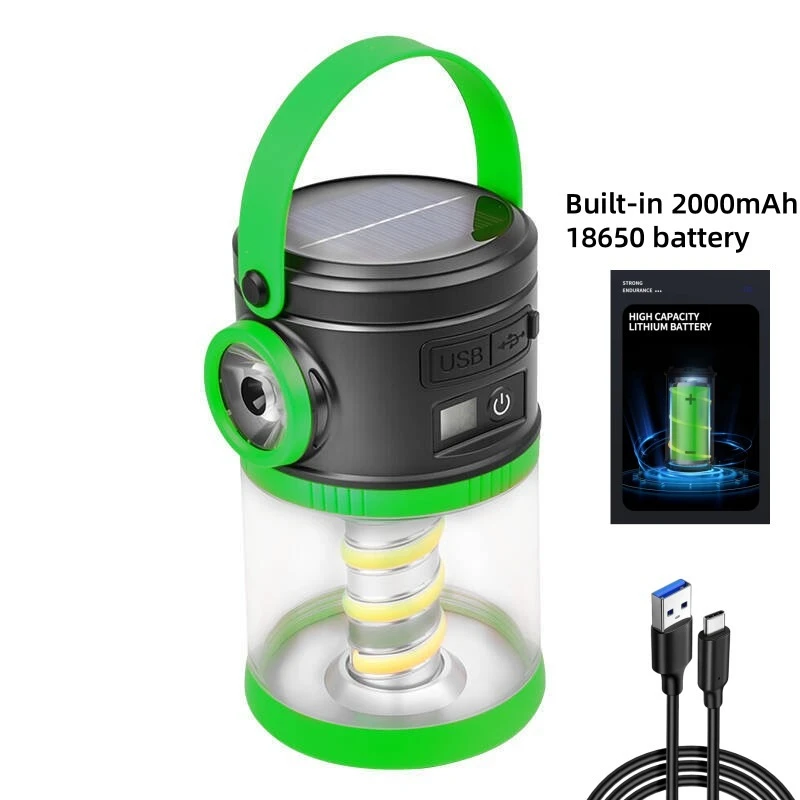 Zonne-tentlantaarns voor kamperen Op zonne-energie en USB oplaadbare campingsfeerlamp Buitententlicht