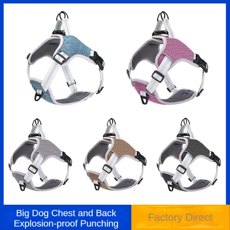 

Popular Pet Chest Strap Oxford Cloth Reflective Dog Chest and Back Traction Rope Vest-style Dog Strap Dog Walking Artifact