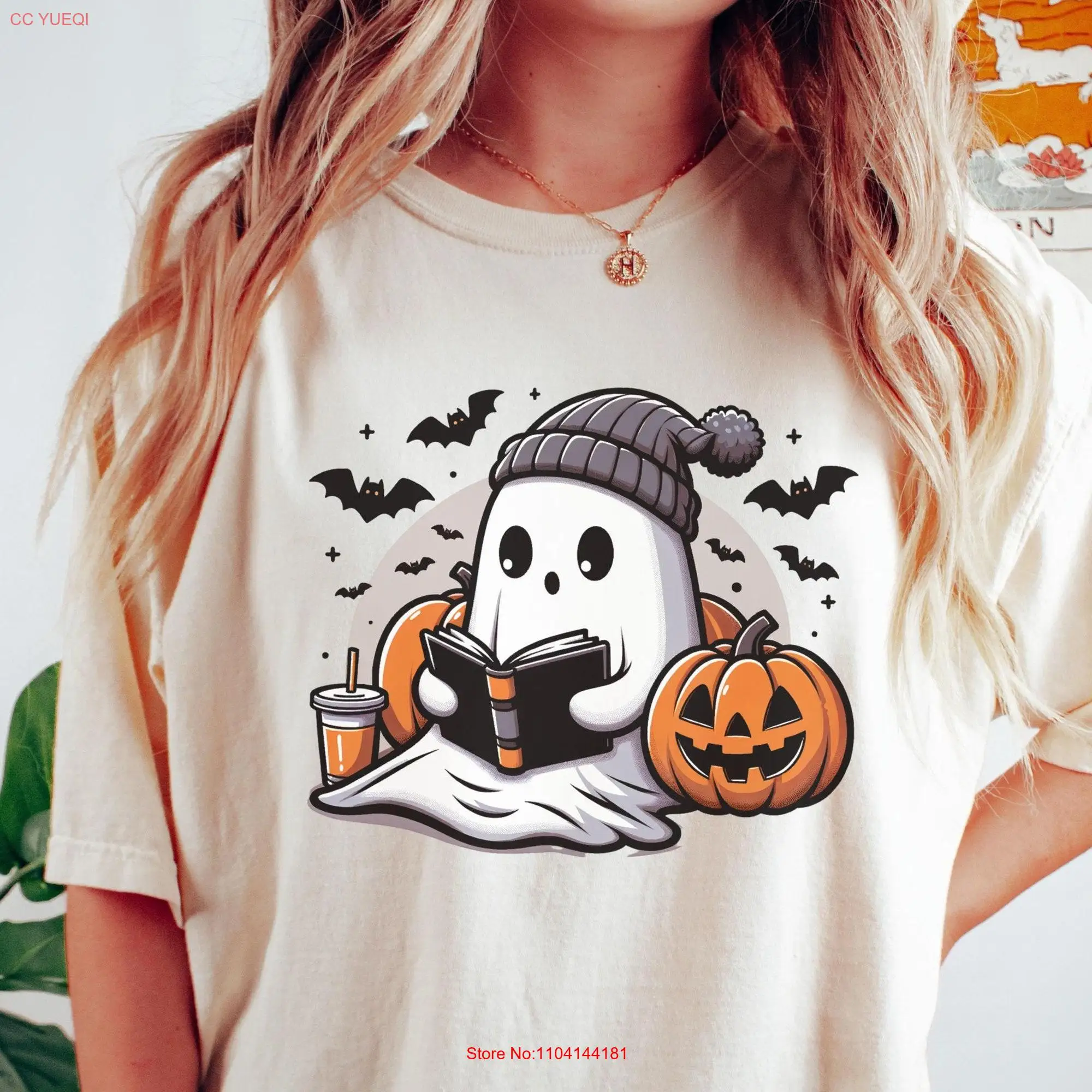 Comfort Colors Halloween Teacher T Shirt Spooky Season Classroom Fall Retro Ghost long or short sleeves