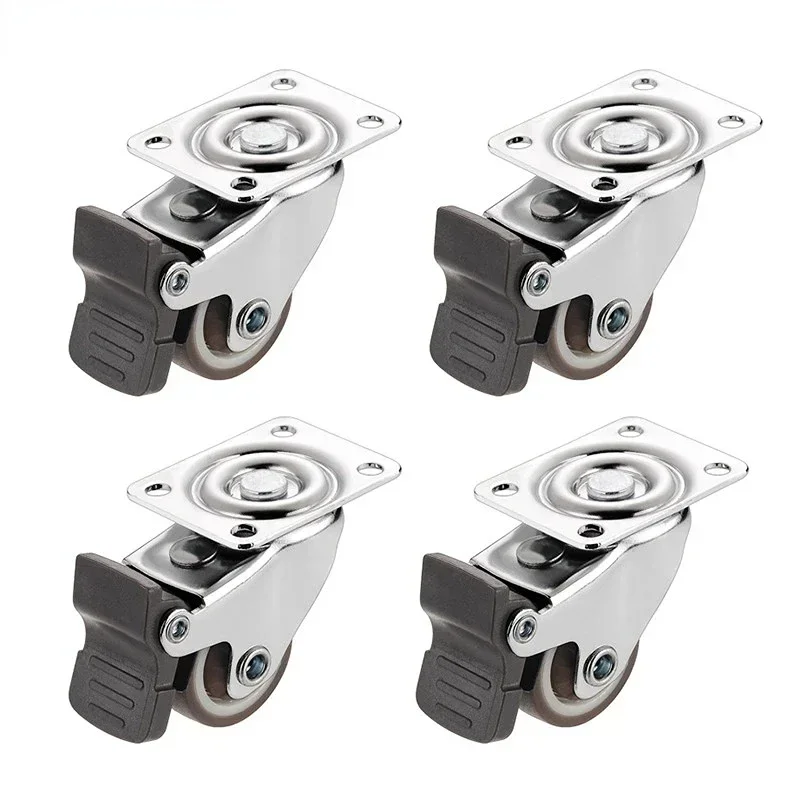 4PCS Furniture 1/1.25 Inches Soft Rubber Universal Wheel Swivel Caster Roller Wheel For Platform Trolley Accessory Furniture