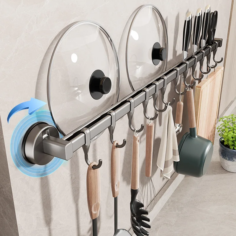 Suction Cup Hooks Rack Kitchen Utensil Shelf Cutting Board Spoon Lid Storage Bathroom Robe Towel Coat Hangers Kitchen Organizer